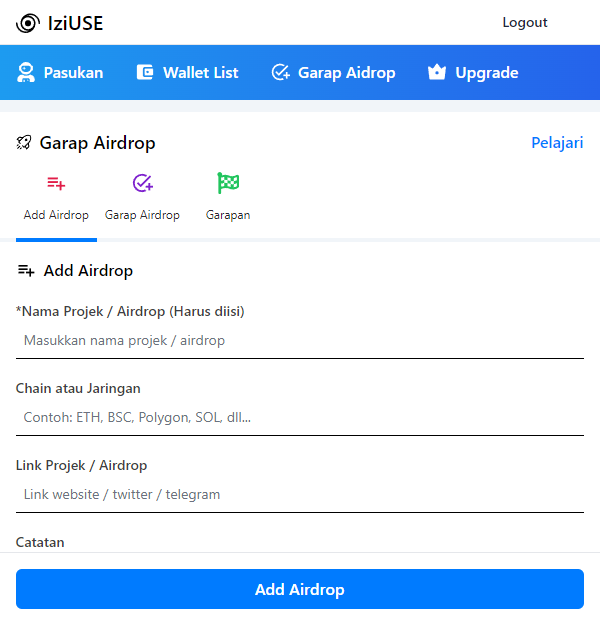 IziiUSE Add Airdrop