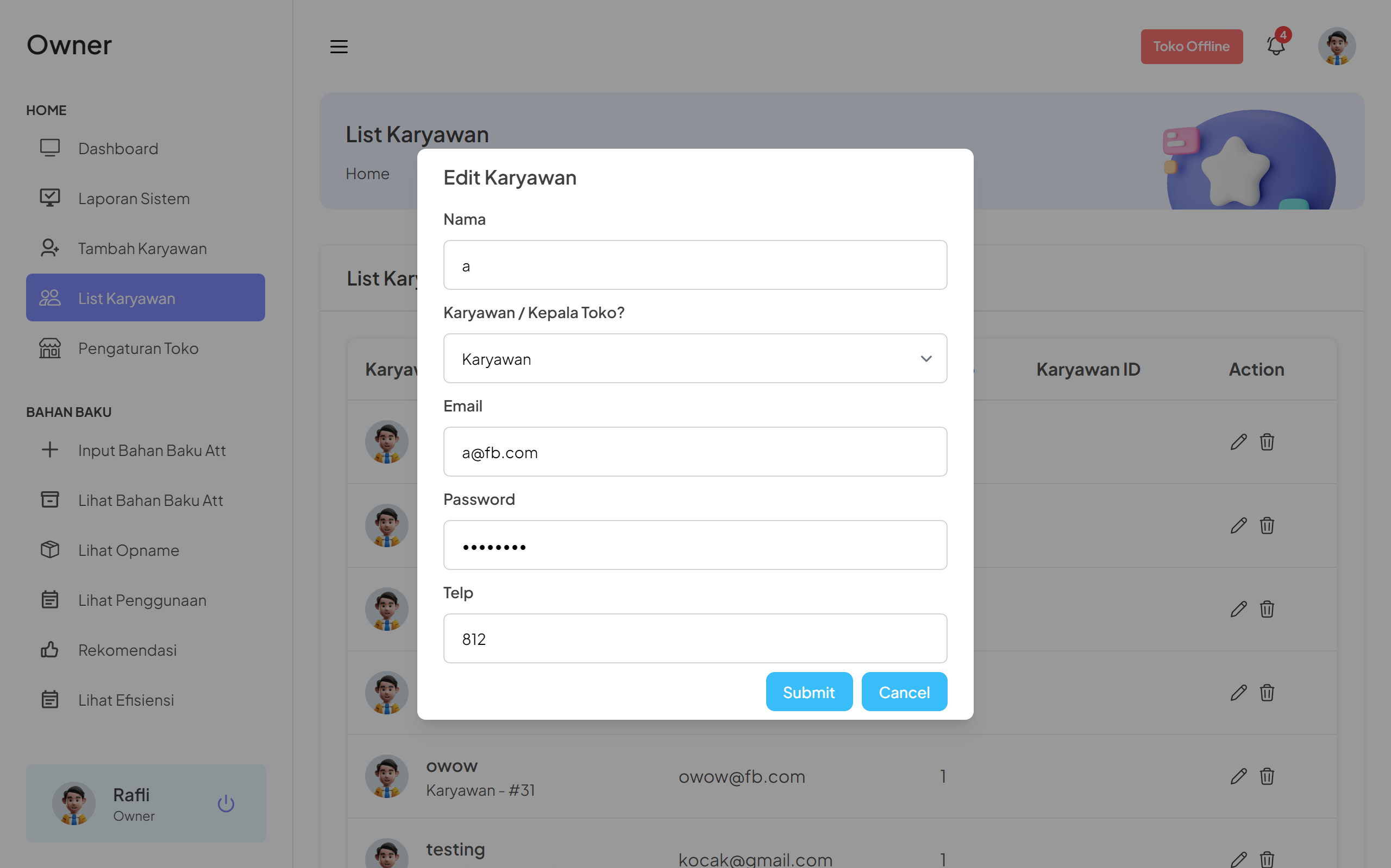Desktop Dashboard View